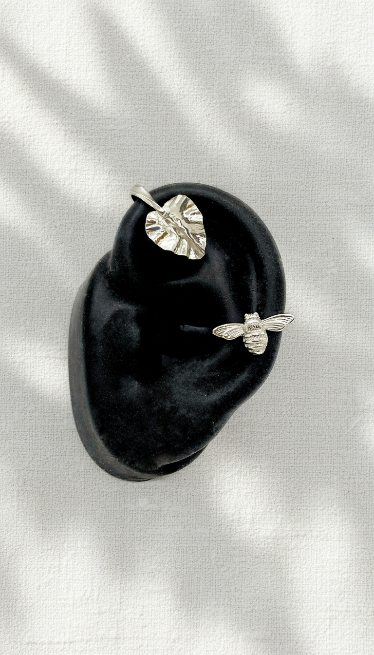 Earcuff Bee & Leaf