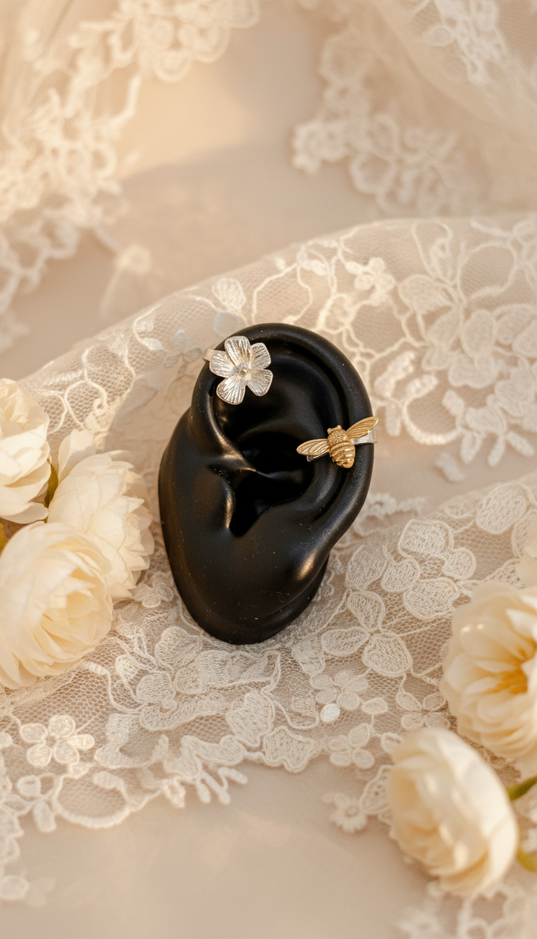 Earcuff Bee & Flower
