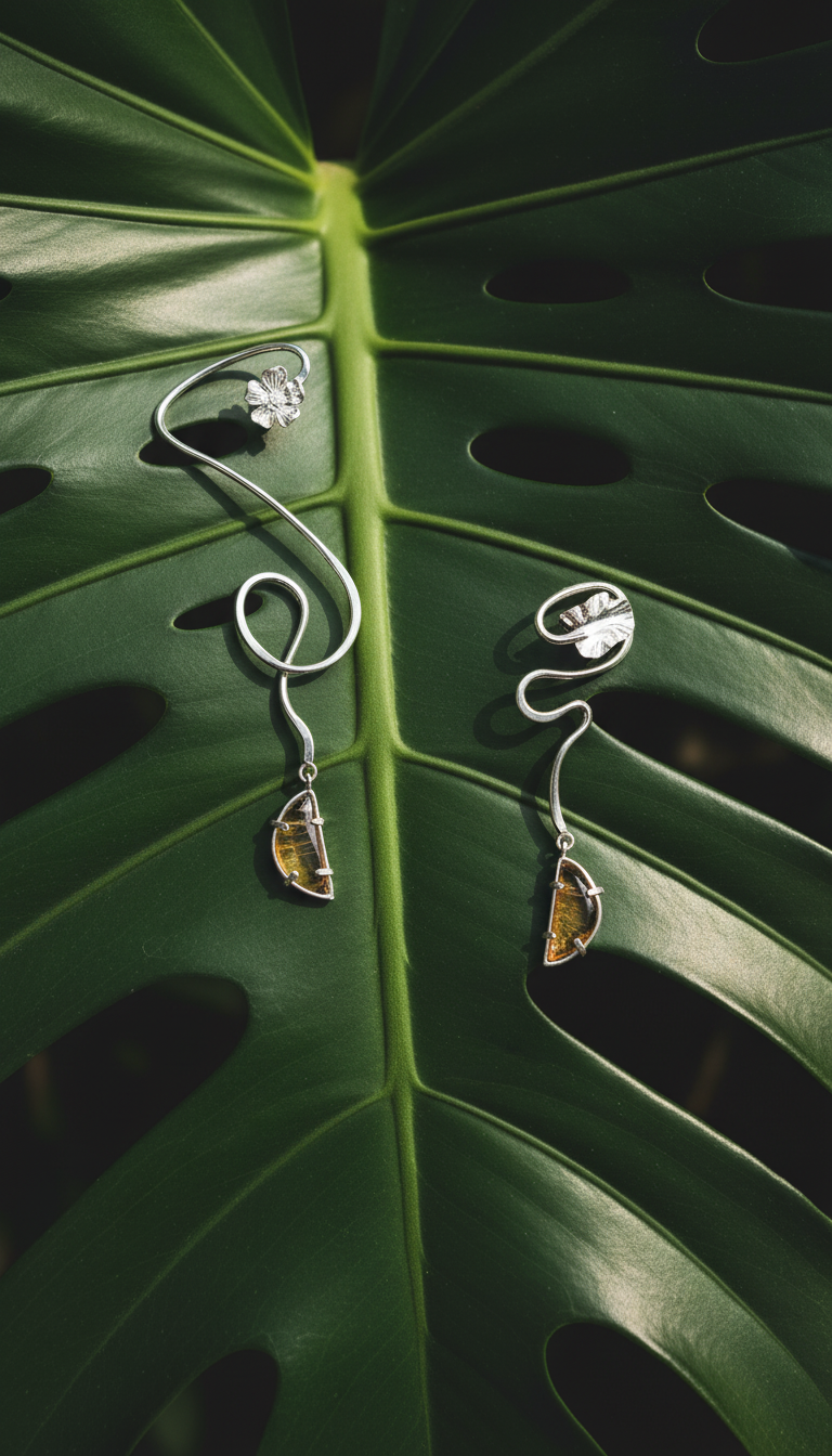 Leaf Dendirtas Amapola Earcuff Set