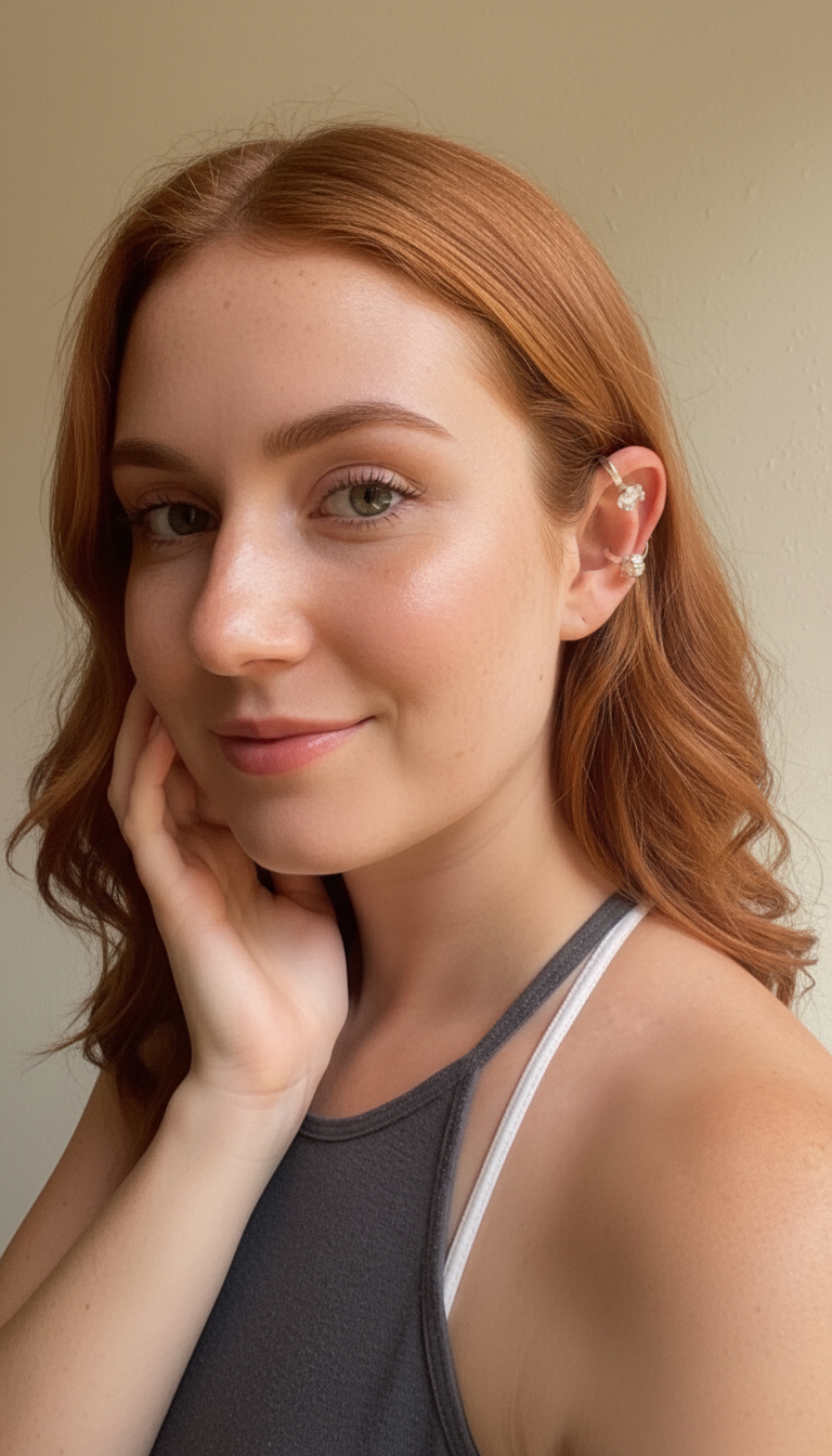 Earcuff Ladybug & Flower