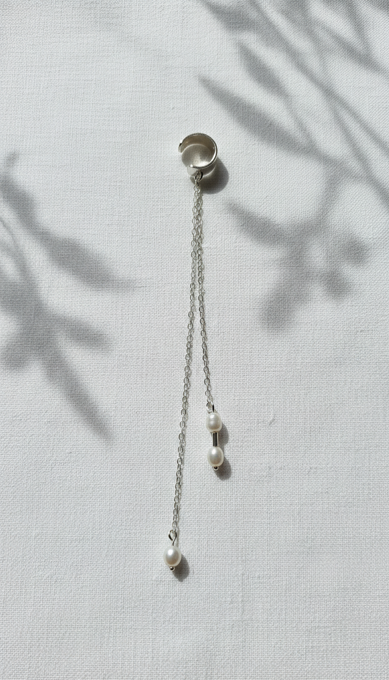 Earcuff mini Perlas colgantes
